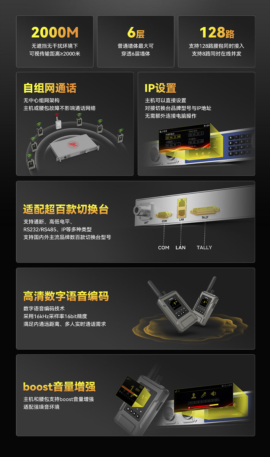 现场影片制作时，导演与摄影、灯光及音效人员需要有效的联系，才能完成一部好的制作过程和内容。